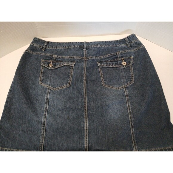 CJ & Banks Mini Denim Blue Jean Skirt Stretch Under Shorts Womens Plus 20 - Picture 12 of 16